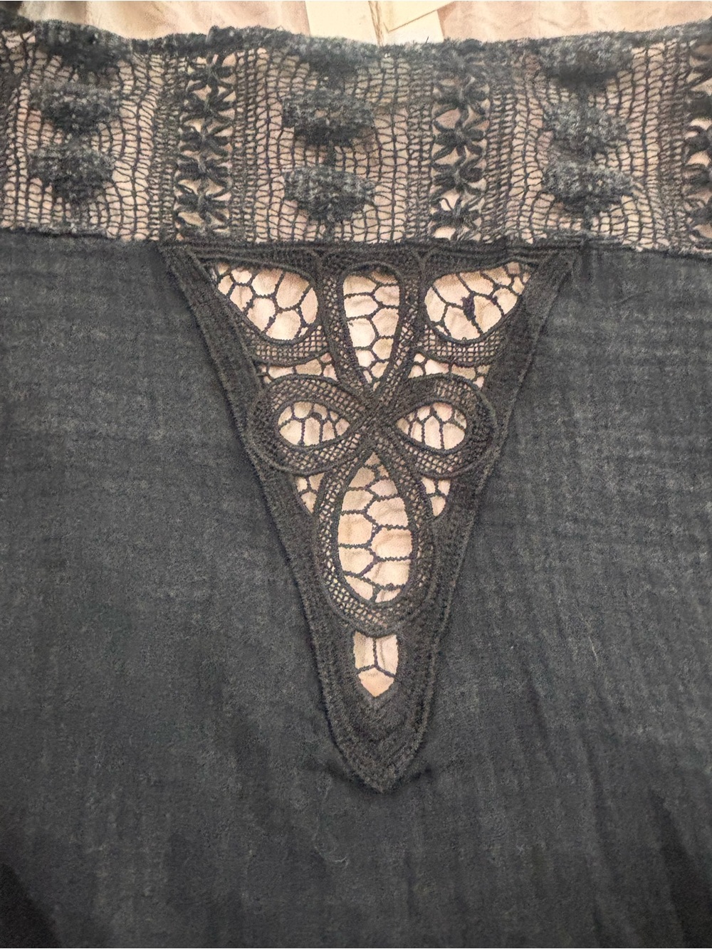 Blue Velvet Black Acid Wash Lace Duster NWT Medium - Picture 8 of 8
